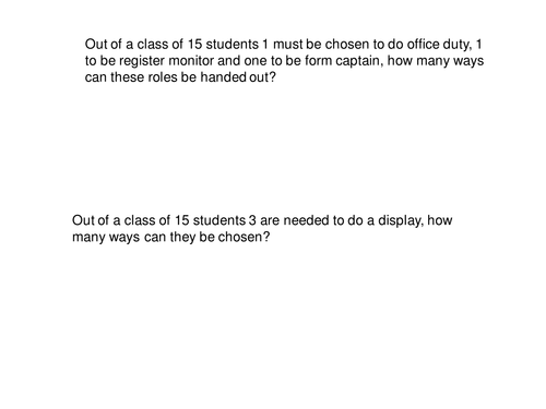 Permutations and combinations questions