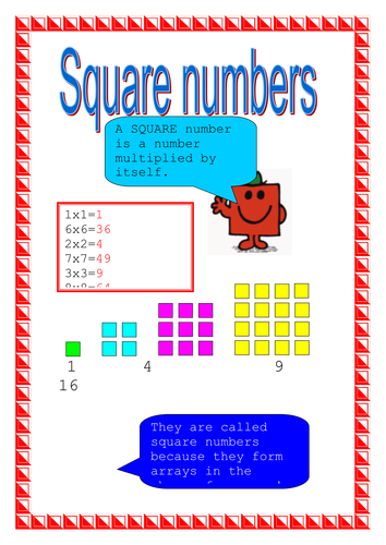 Square numbers poster | Teaching Resources