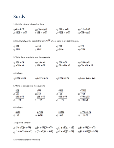 Surds handout