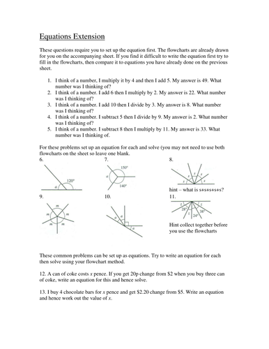 Setting up equations