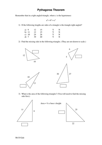 Pythagoras Theorem handout