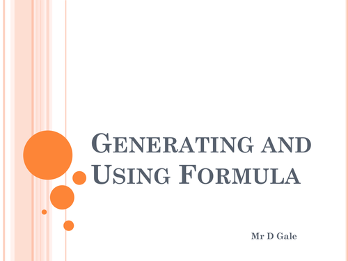 Generating and Using Formula