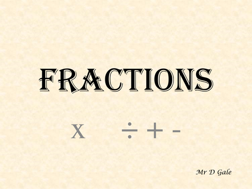 Using the four operations with Fractions