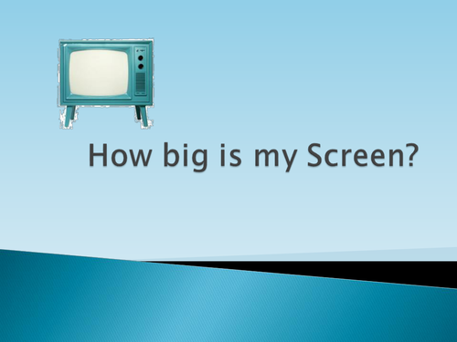 Pythagoras Theorem - How big is my TV Screen?