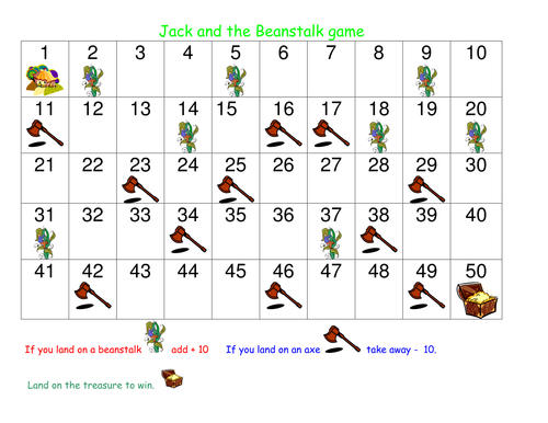 Jack and the Beanstalk Math Board Game