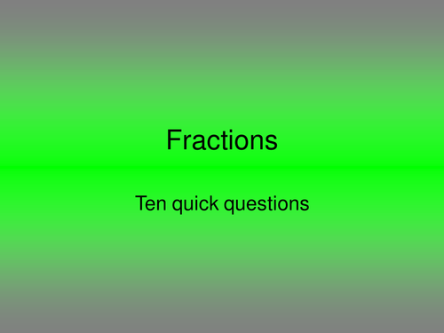 Fractions - Multiple Choice