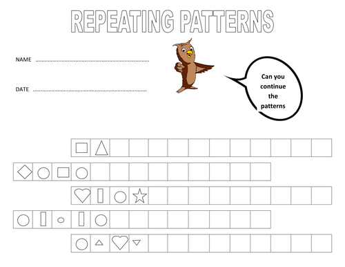 Repeating patterns using shape and colour by alexabennett - Teaching