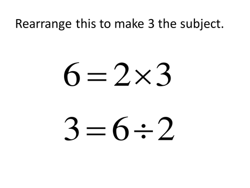 Intro to subject of the formula