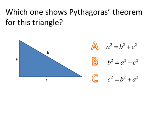 Which is Pythagoras' theorem?