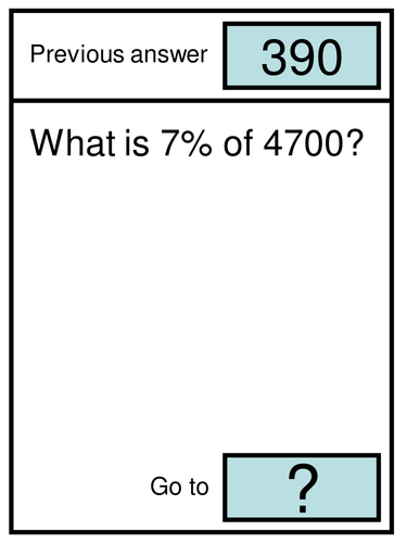 Percentages treasure hunt