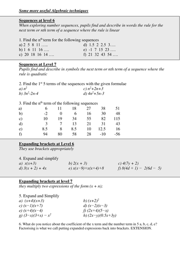 Algebraic techniques