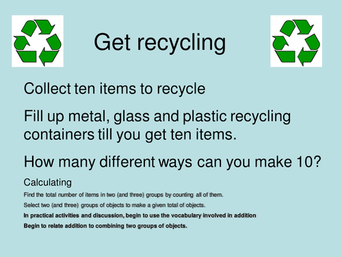 Get Recycling; Collect 10 items