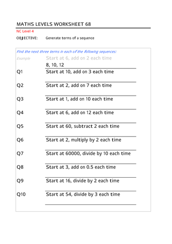 Generating Terms of Sequences
