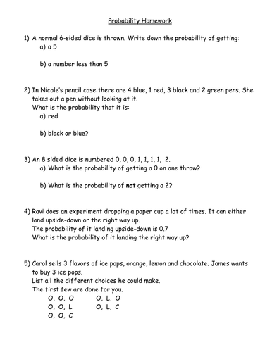 Probability Homework