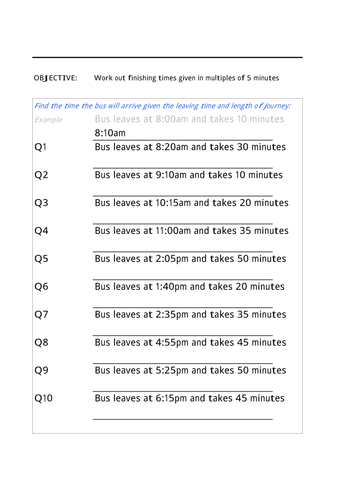 Finishing Times