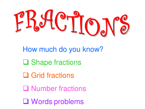 Fractions assessment