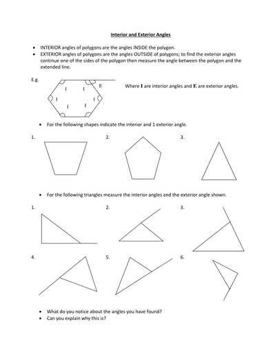 Interior and Exterior Angles