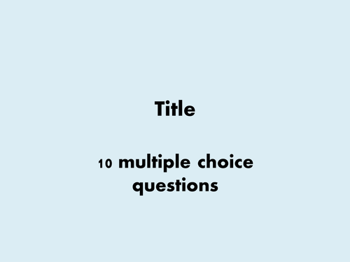 Blank multiple choice Template in PowerPoint