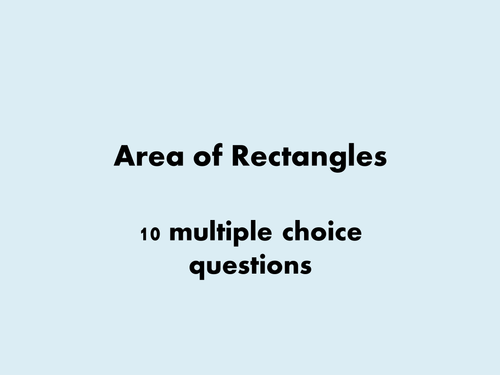 Area of rectangles starter