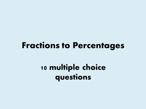 Fractions to Percentages Starter