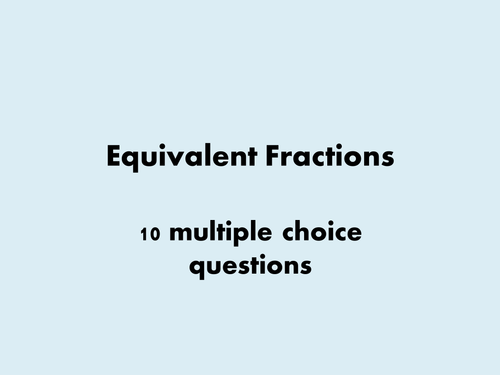 Equivalent fractions starter