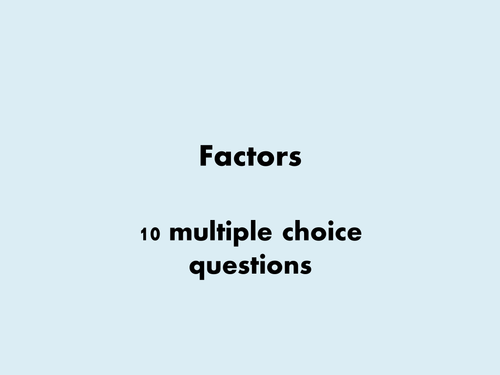 Factors starter