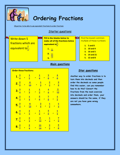 Comparing and Ordering fractions