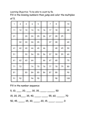 Counting By 5s | Teaching Resources