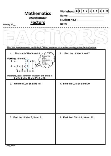 Find the LC Using Prime Factorization