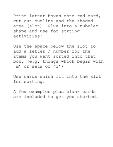 Sorting postboxes template