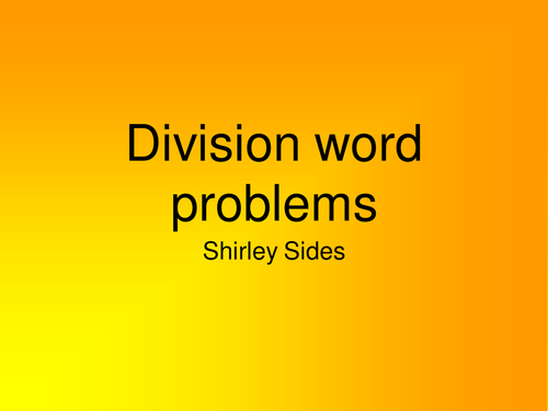 Division word problems