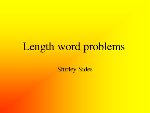 Length Word Problems Teaching Resources