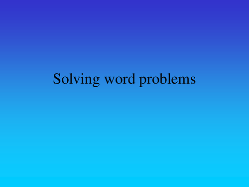 Solving word problems 5th Grade