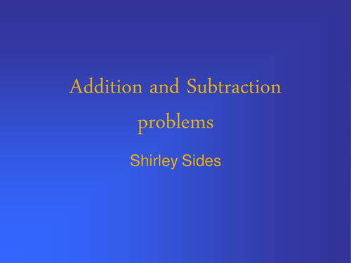 Add and subtract word problems 