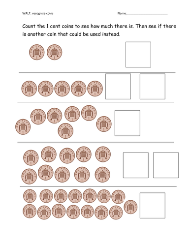 Recognize coins and count amounts | Teaching Resources