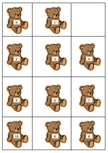 0-20 colored Teddies