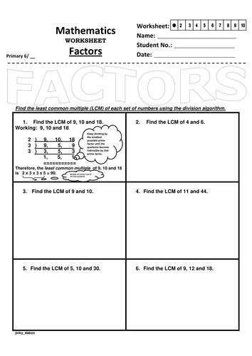 Finding the LCM through division algorithm