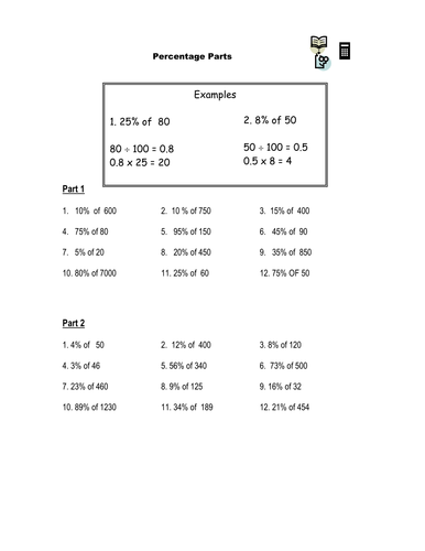 Percentage Parts