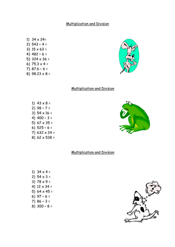 Differentiated multiplication & division