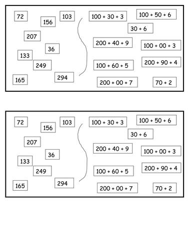 Number Builder handout