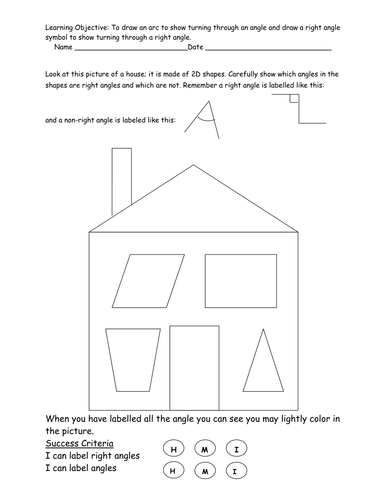 Labeling angles and right angles