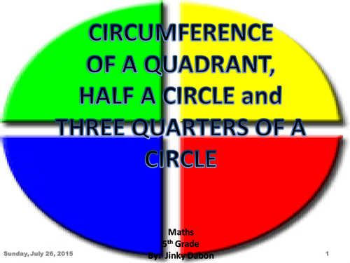 Perimeter of Quadrant; Semicircle & 3 Quarters