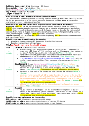 Properties Of 3d Shapes Lesson Plan 