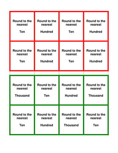 Rounding Card Game | Teaching Resources