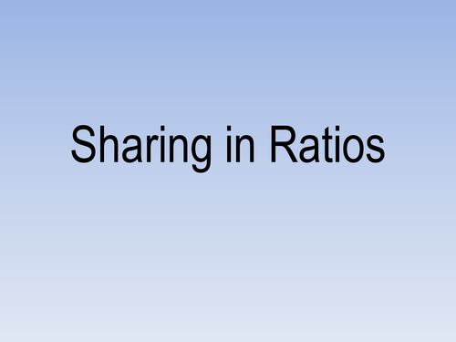 Sharing in ratio lesson