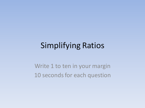 Simplifying Ratio starter / quiz - Maziarz Mapped