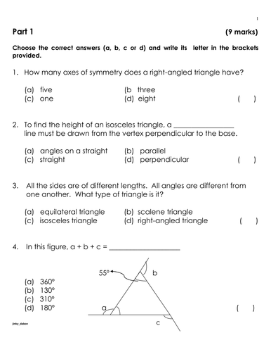 Triangles Quiz