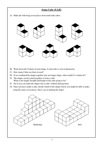 The Classic SOMA cube puzzle as a handout