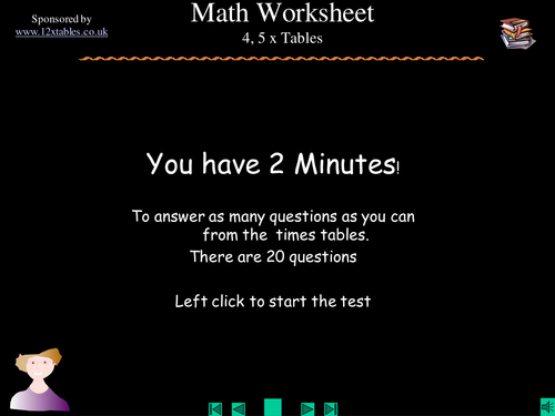 4;5 times table