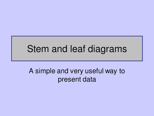 Stem and leaf diagrams